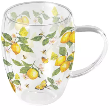 Ambiente Double-Walled Glass Doppelwandiges Glas 0,35 l Fresh Lemons White