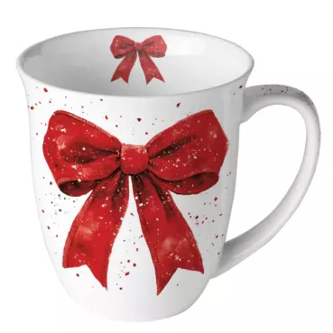 Ambiente Mug Tasse 0,4 l Fancy Bow red / white