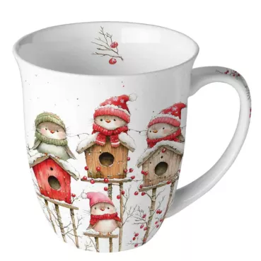 Ambiente Mug Tasse 0,4 l Birdhouse Quartet White