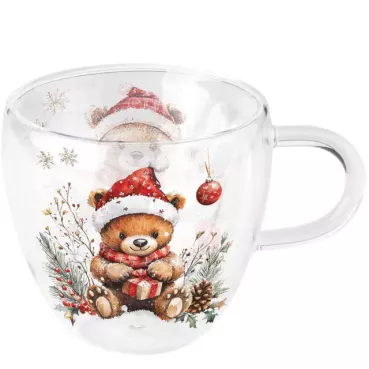 Ambiente Double-Walled Glass Doppelwandiges Glas 0,2 l Teddy's Gift White