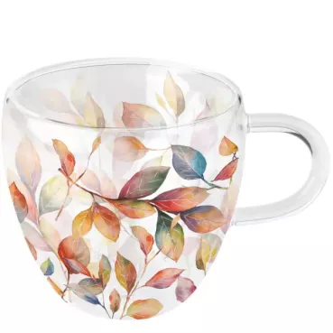 Ambiente Double-Walled Glass Doppelwandiges Glas 0,2 l Colourful Leaves