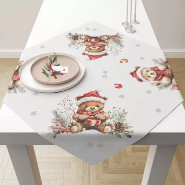 Ambiente Table Cloth Tischdecke 90 x 90 cm Teddy's Gift White