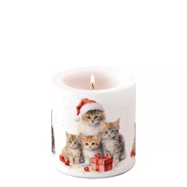 Ambiente Candle Kerze small Meaowy Christmas