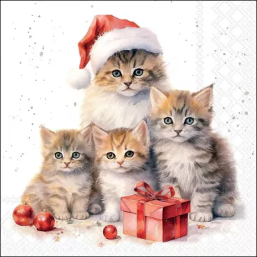 Ambiente Lunch Serviette 33 x 33 cm pro Stück Meaowy Christmas