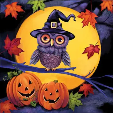 Ambiente Lunch Serviette 33 x 33 cm pro Stück Halloween Owl