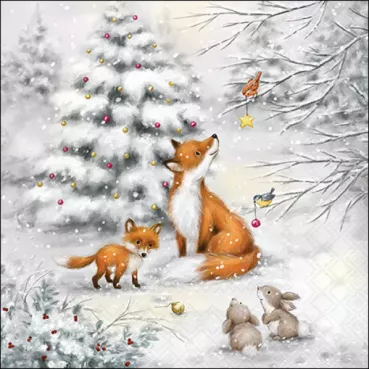 Ambiente Lunch Serviette 33 x 33 cm pro Stück Fox in Forest