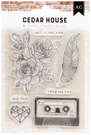 American Crafts Cedar House Clear Stamps