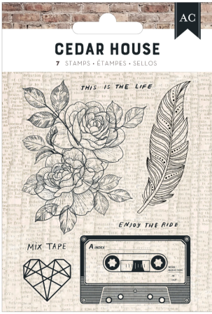 Preview: American Crafts Cedar House Clear Stamps