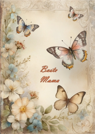 Preview: Reddy Cards Bastelset Glückwunschkarten Blumen und Schmetterlinge