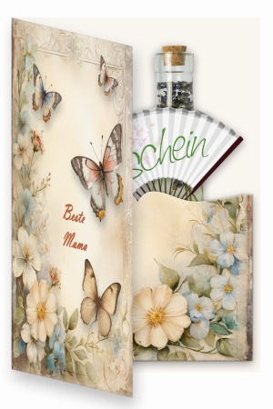 Preview: Reddy Cards Bastelset Glückwunschkarten Blumen und Schmetterlinge