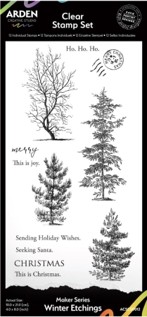 Arden Creative Studio Maker Series 4 x 8 Inch Clear Stamp Winter Etchings