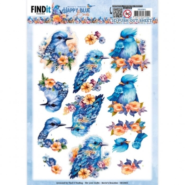 Berries Beauties 3D Push Out Happy Blue Birds Blue Bird