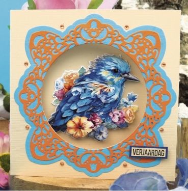 Preview: Berries Beauties 3D Push Out Happy Blue Birds Blue Bird