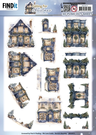 3D Push Out Stanzbogen Berries Beauties Falling for Christmas Shopping