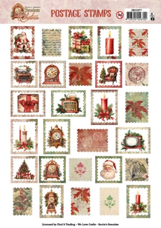 Berries Beauties Push Out Postage Stamps Timeless Christmas