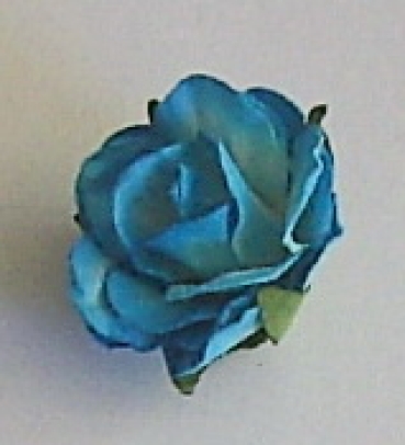 Rosenblüte 3 x 1,8 cm blau