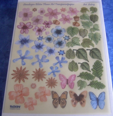 Reddy Cards Stanzbogen Blüten aus Transparentpapier 2