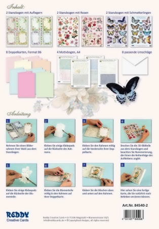 Preview: Reddy Cards Grußkarten-Set, Blumen und Schmetterlinge 2