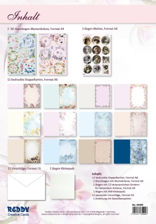 Preview: Reddy Cards Bastelset Blumenkranzkarten