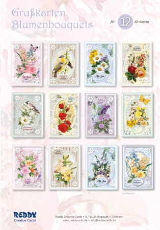 Reddy Cards Grußkarten-Set Blumenbouquets