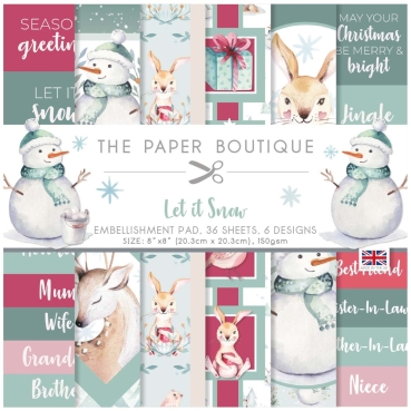 The Paper Boutique Let it Snow 8 x 8 Inch Embellishment Pad