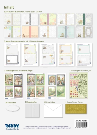 Preview: Reddy Cards Buchkarten Hasenfamilie