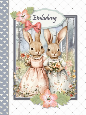 Preview: Reddy Cards Buchkarten Hasenfamilie