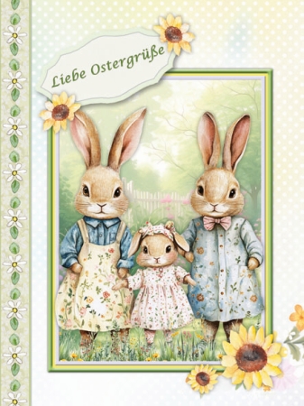 Reddy Cards Buchkarten Hasenfamilie