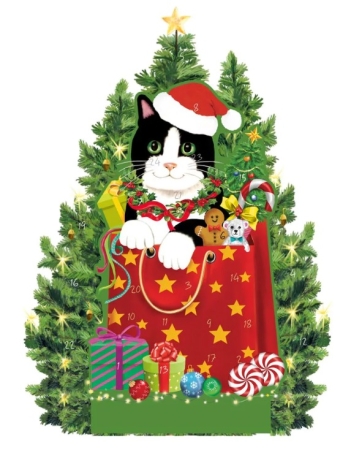 Caspari Adventskalender Christmas Cat