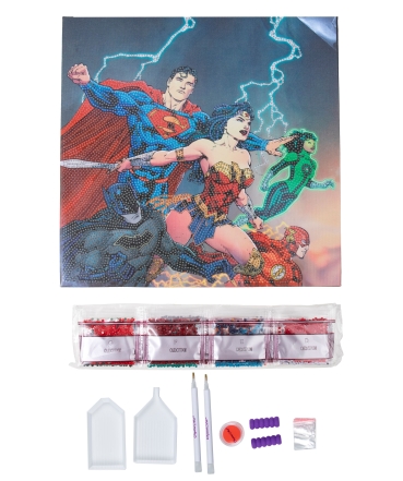 Preview: Craft Buddy CAK-DCU700M 30 x 30 cm Crystal Art Kit Holzrahmen DC Heroes