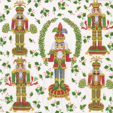 Caspari Lunch Serviette pro Stück Nutcracker Christmas