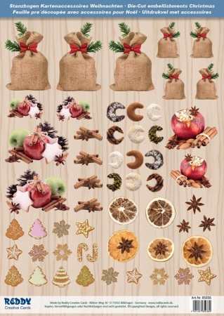 Reddy Cards Stanzbogen Weihnachtsgebäck, Bratäpfel