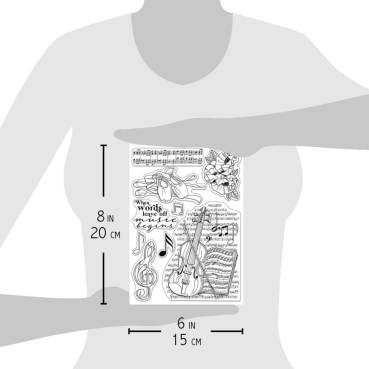Preview: Ciao Bella Clear Stamp Set Transparente Stempel Music Begins