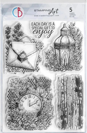 Ciao Bella Clear Stamp Set 6 x 8 Inch Lavender Whispers