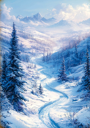 Ciao Bella Reispapier Rice Paper A5 Set aus 8 einzelnen Papieren Winter Wonderland