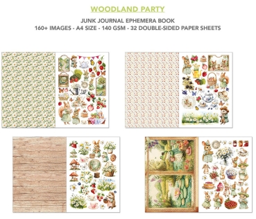 Preview: Ciao Bella Paper Ephemera Book A4 Woodland Party