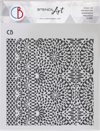 Ciao Bella Paper Texture Stencil Schablone 8 x 8 Inch Happy Harmony