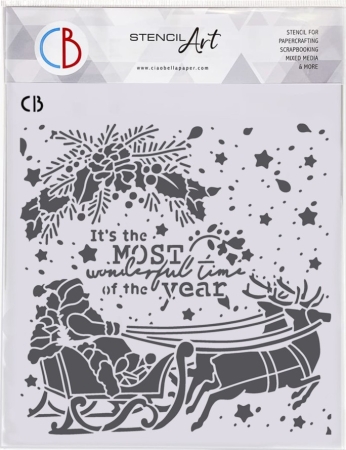 Ciao Bella Paper Texture Stencil Schablone 8 x 8 Inch Wonderful Time