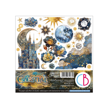 Ciao Bella Paper Fussy Cut Pad 6 x 6 Inch Celestial