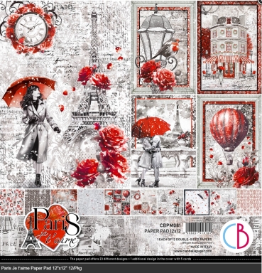Ciao Bella Paper 12 x 12 Inch Paper Pad Je t´aime