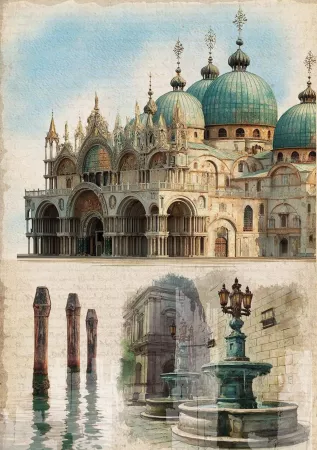 Preview: Ciao Bella Paper Rice Paper Reispapier A5 Mixed A Walk in Venice