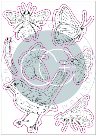 Preview: Craft Consortium Clear Stamp At Home in the Wildflowers Bees & Butterflies