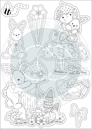 Preview: Craft Consortium Clear Stamp Transparente Stempel Let Spring Begin Bunny