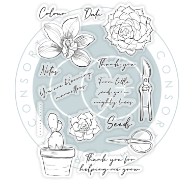 Preview: Craft Consortium Botany Boutique Clear Stamps Transparente Stempel Orchid