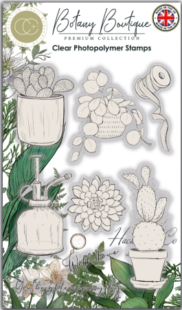 Craft Consortium Botany Boutique Clear Stamps Transparente Stempel Cactus