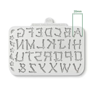 Preview: Katy Sue Designs Cosmic Shimmer Silicone Mould Twig Alphabet