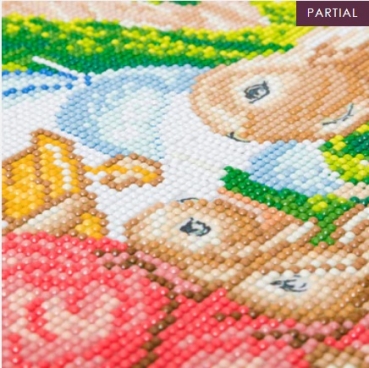 Preview: Craft Buddy CAK-PBRT32M Framed Crystal Art Holzrahmen Mrs Josephine Rabbit and The Flopsy Bunnies