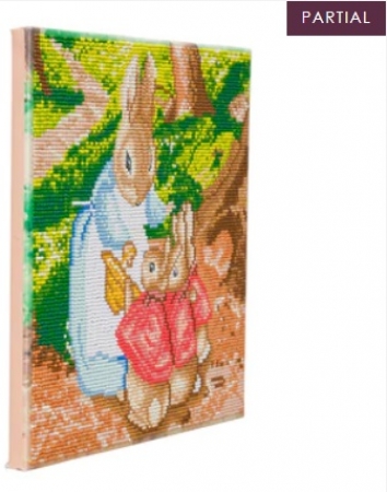 Preview: Craft Buddy CAK-PBRT32M Framed Crystal Art Holzrahmen Mrs Josephine Rabbit and The Flopsy Bunnies