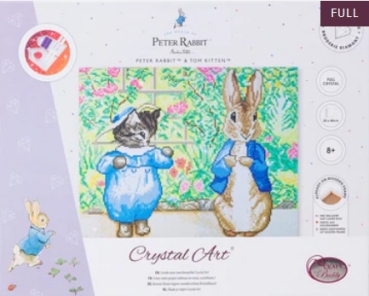 Preview: Craft Buddy CAK-PRBT51L Framed Crystal Art Holzrahmen Peter Rabbit and Tom Kitten