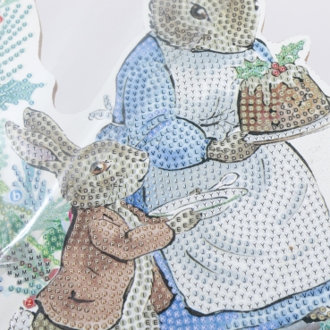 Preview: Craft Buddy CA-WRPRBT02 Crystal Art Wreath Kit 30 x 30 cm Peter's Pudding